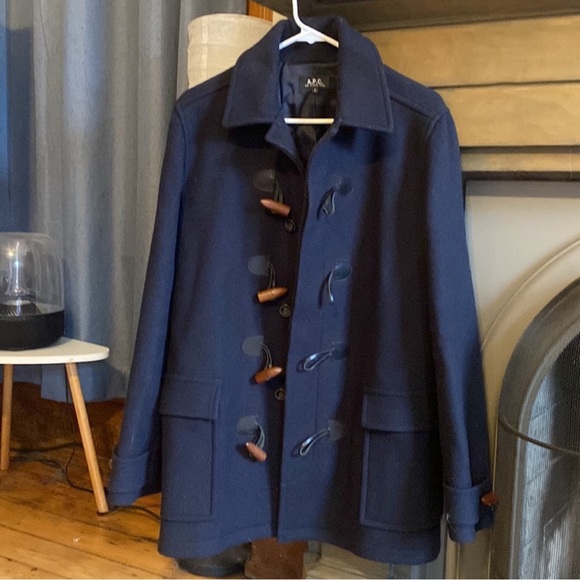 APC WOOL COAT - MEN’S MEDIUM - NAVY BLUE - Picture 1 of 5